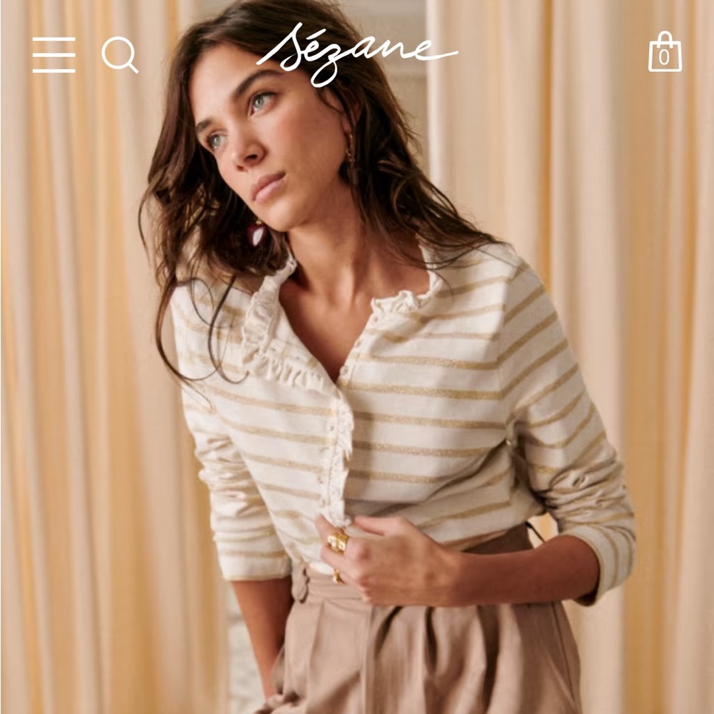 Sezane GAËL MARINIÈRE in ecru/gold